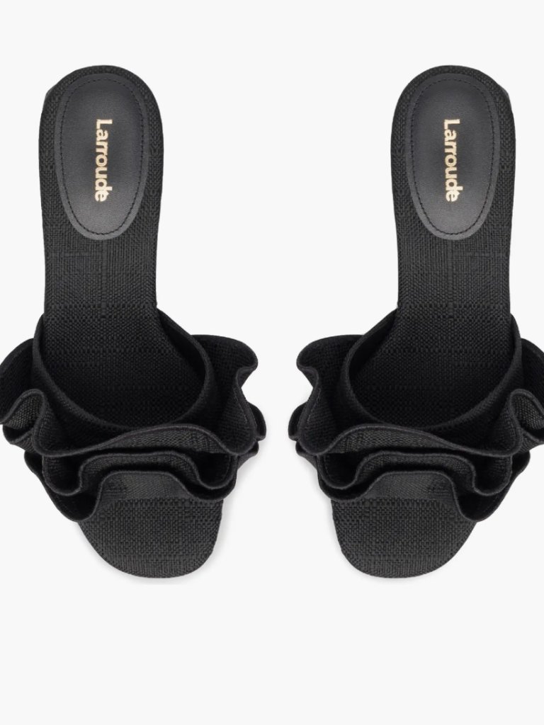 Larroud Brigite Ruffle Raffia Sandal